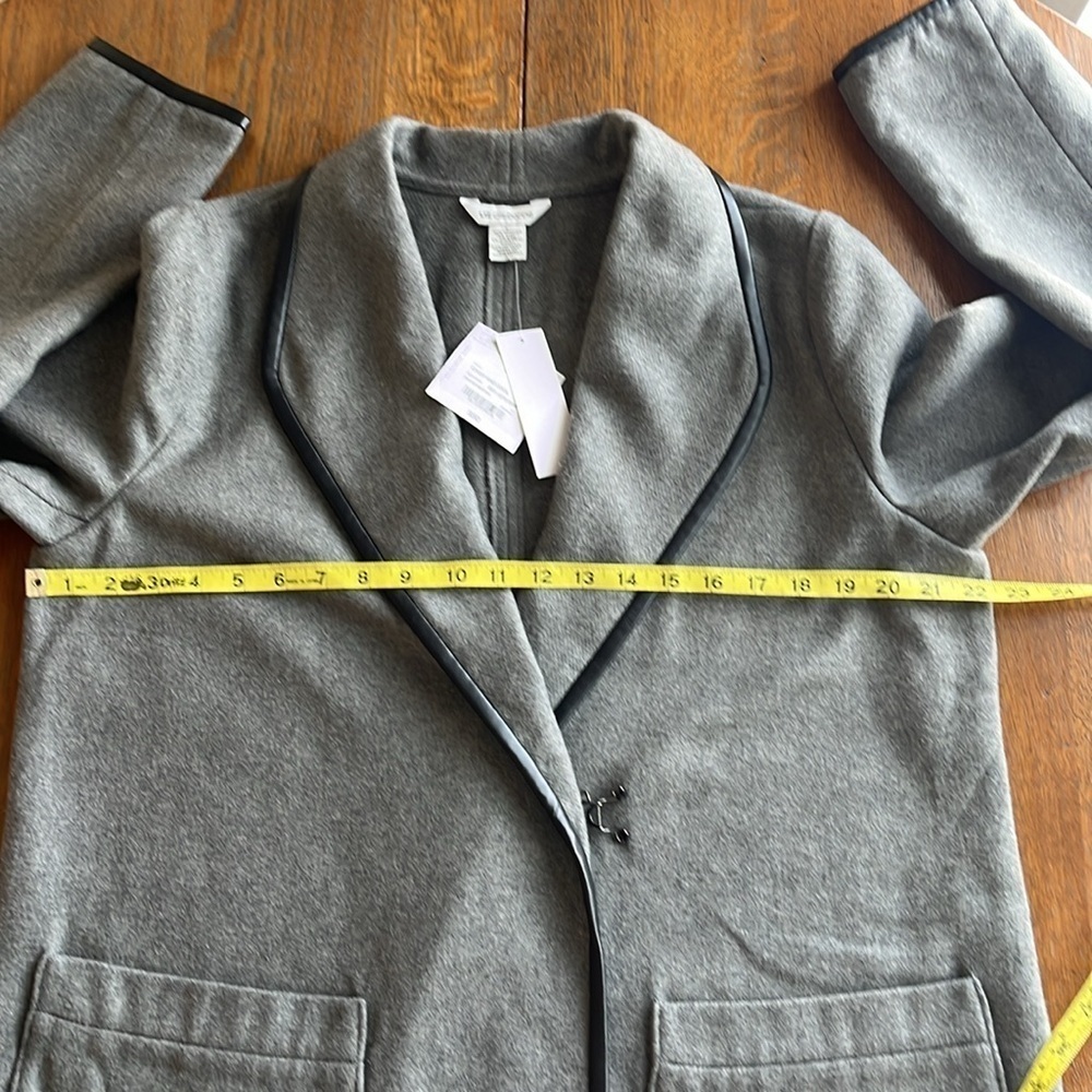 NWT Liz Claiborne Blazer Crisp and Cool Smoke Heat Color Size Large Black Trim - Picture 6 of 14